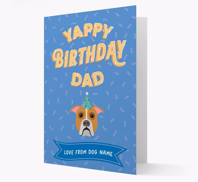 Yappy Birthday Dad : Personalized {breedCommonName} Card